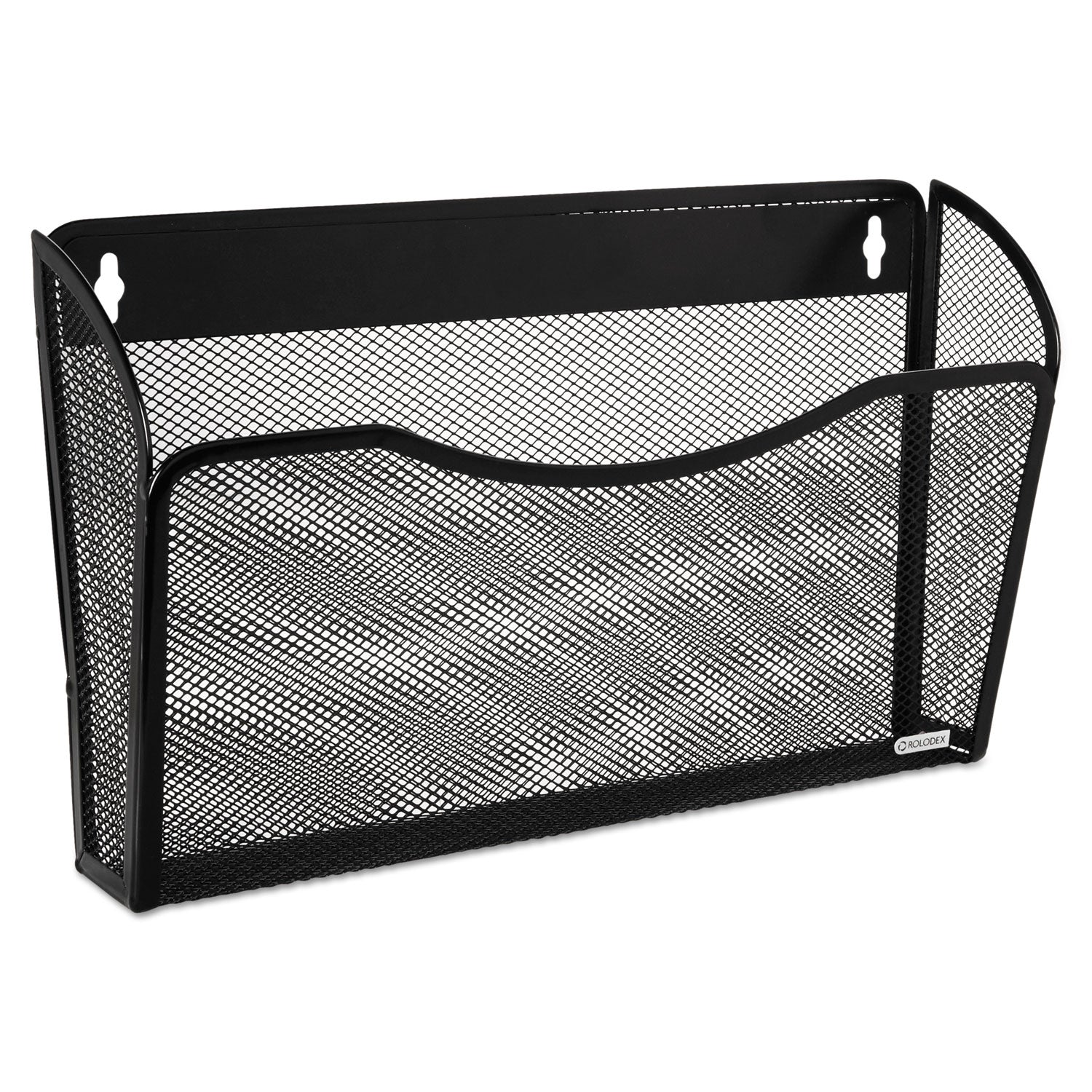 Single Pocket Wire Mesh Wall File, Letter Size, 14" x 3.27" x 8.5", Black - 