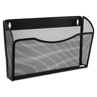 Single Pocket Wire Mesh Wall File, Letter Size, 14" x 3.27" x 8.5", Black - 
