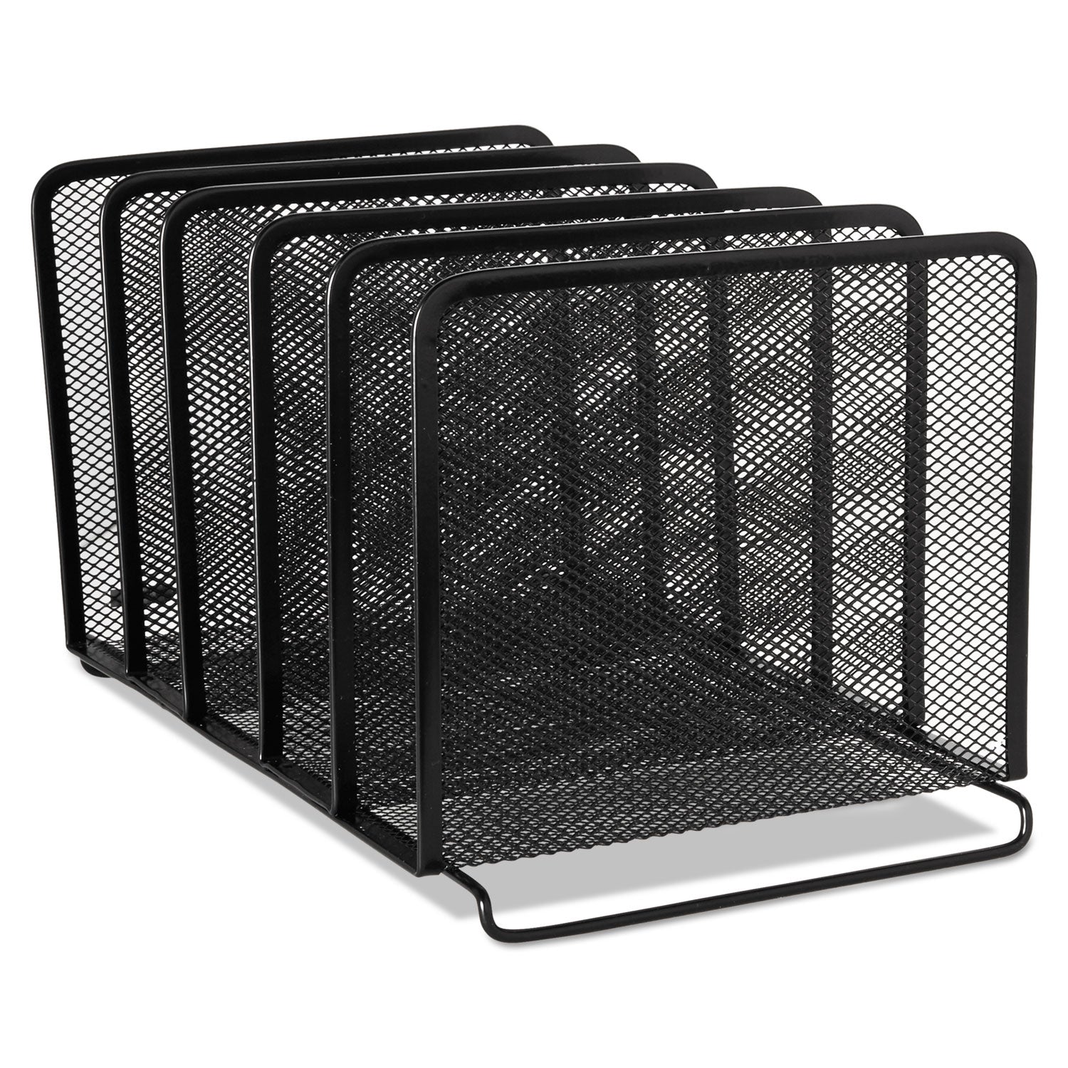 Mesh Stacking Sorter, 5 Sections, Letter to Legal Size Files, 8.25" x 14.38" x 7.88", Black - 