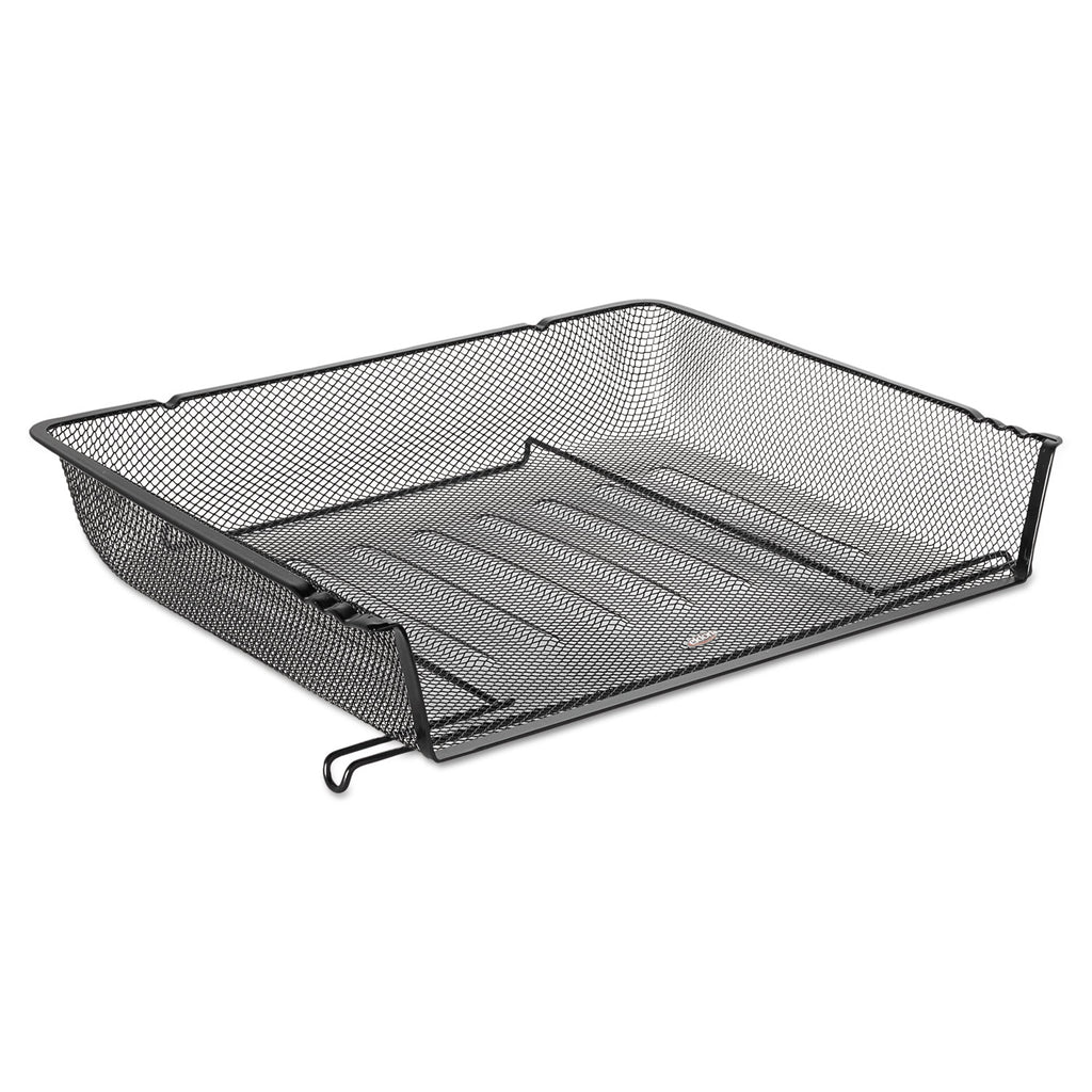 Mesh Stacking Side Load Tray, 1 Section, Letter Size Files, 14.25" x 10.13" x 2.75", Black - 