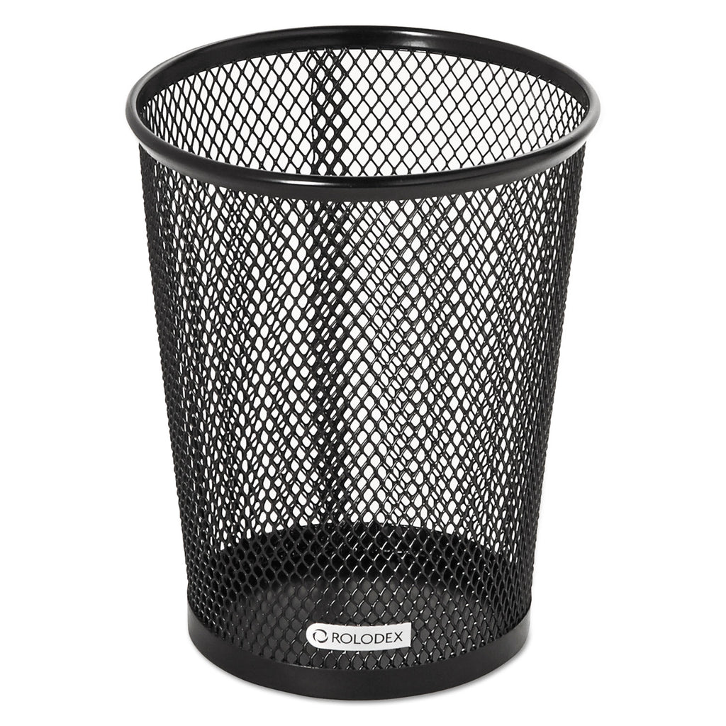 Nestable Jumbo Wire Mesh Pencil Cup, 4.38" Diameter x 5.4"h, Black - 