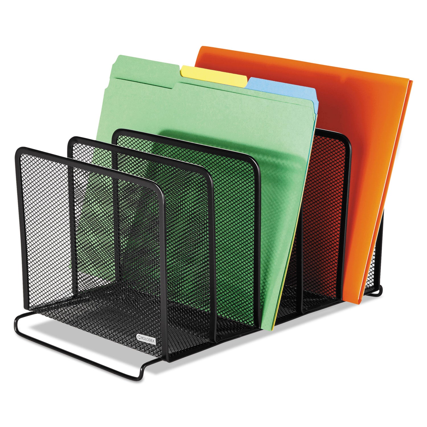 Mesh Stacking Sorter, 5 Sections, Letter to Legal Size Files, 8.25" x 14.38" x 7.88", Black - 