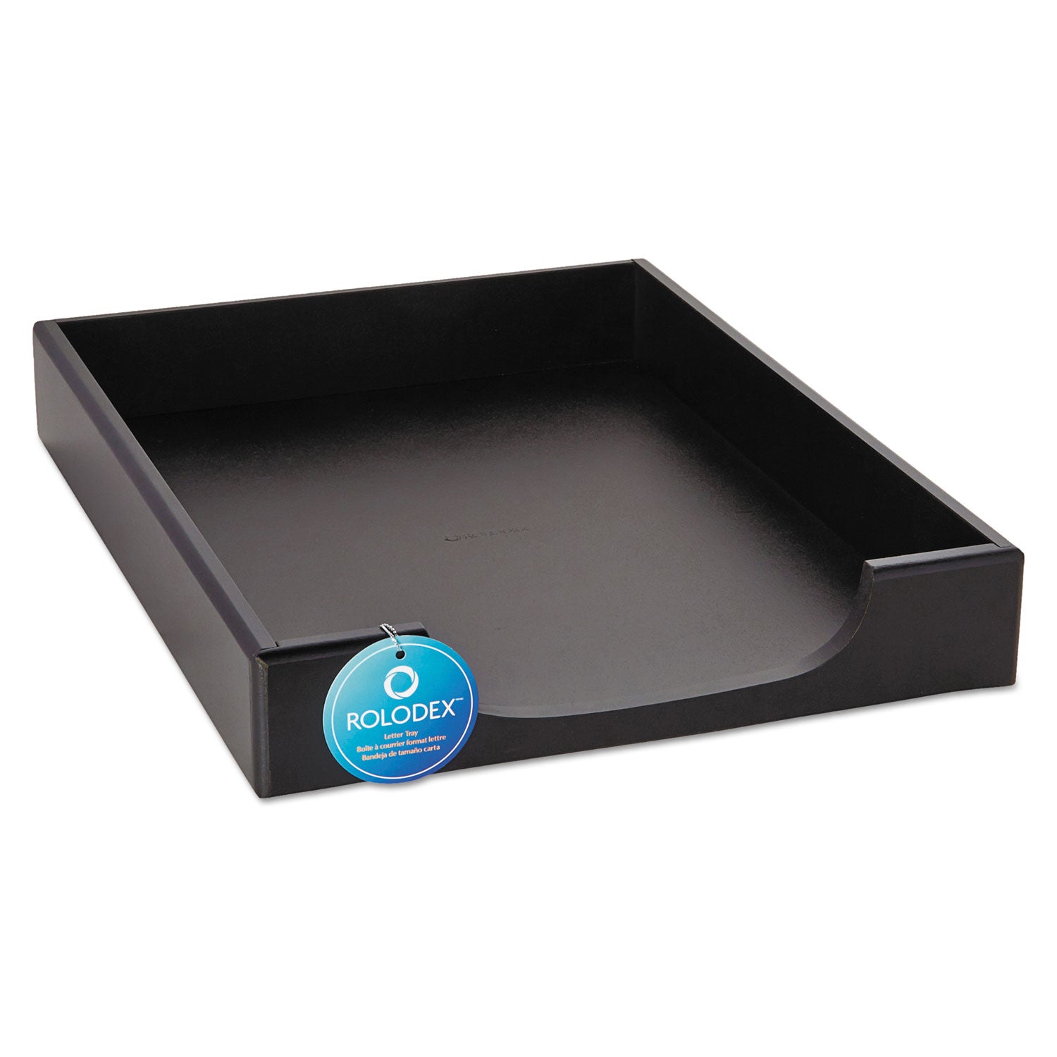 Wood Tones Desk Tray, 1 Section, Letter Size Files, 8.5" x 11", Black - 