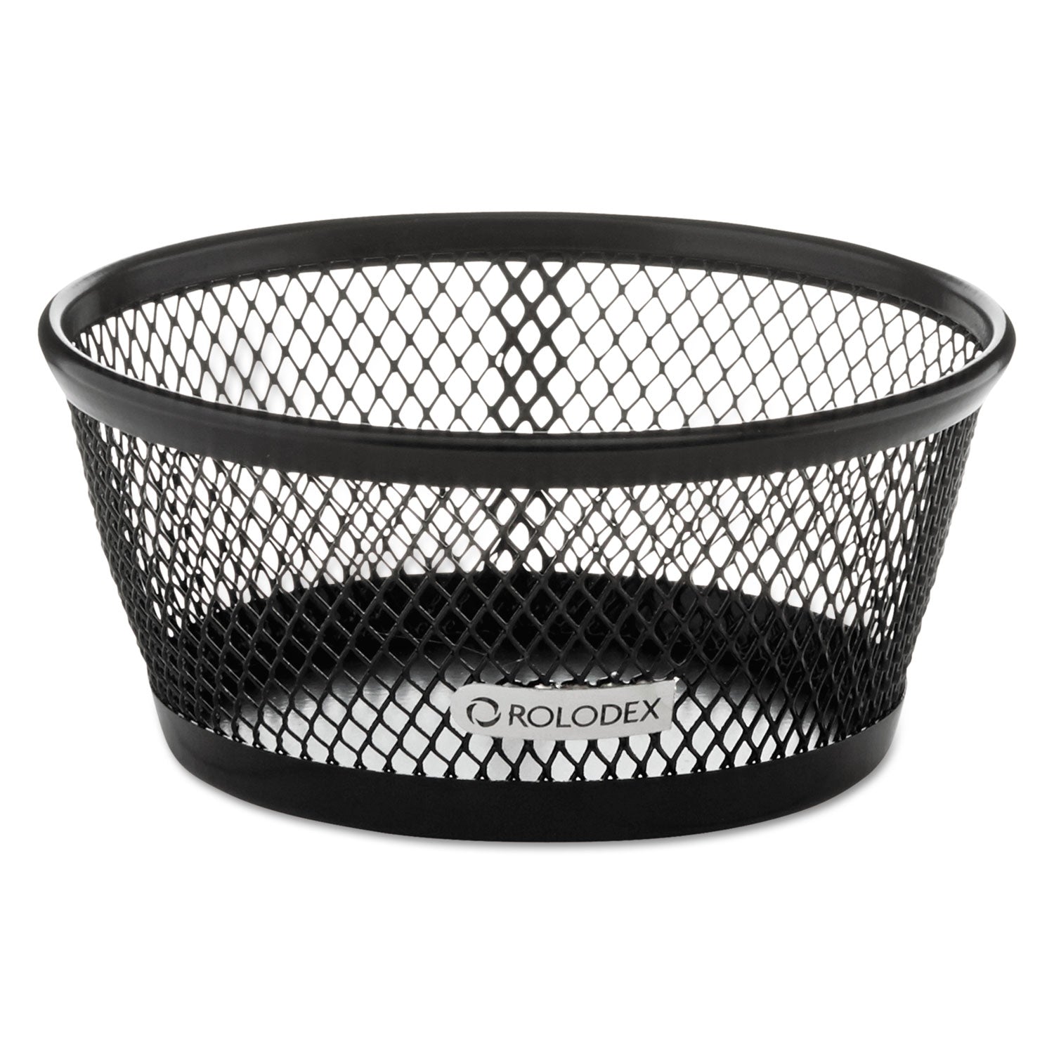 Mesh Jumbo Nestable Paper Clip Dish, Wire Mesh, 4.3" Diameter x 2"h, Black - 