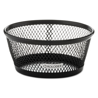Mesh Jumbo Nestable Paper Clip Dish, Wire Mesh, 4.3" Diameter x 2"h, Black - 