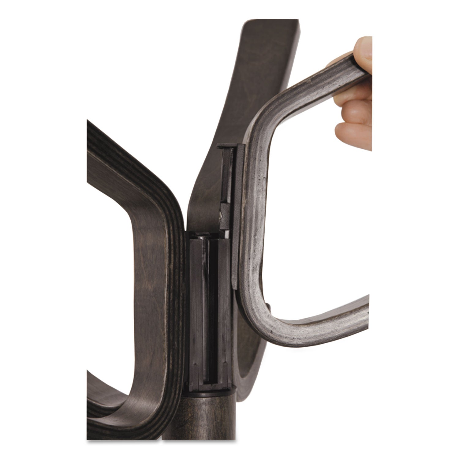 Cafe Wood Coat Stand, Ten Peg/Five Hook, 21.67w x 21.67d x 69.33h, Espresso Brown - 