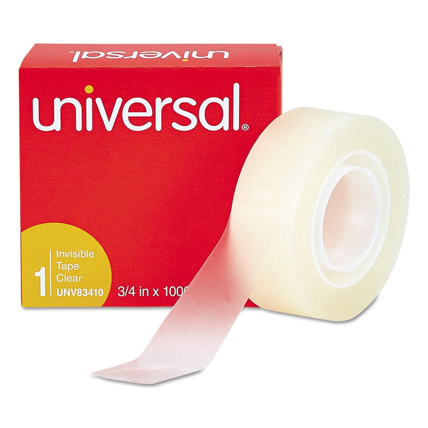 Invisible Tape, 1" Core, 0.75" x 83.33 ft, Clear, 6/Pack - 