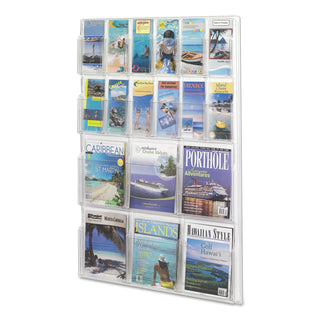 Reveal Clear Literature Displays, 18 Compartments, 30w x 2d x 45h, Clear - 