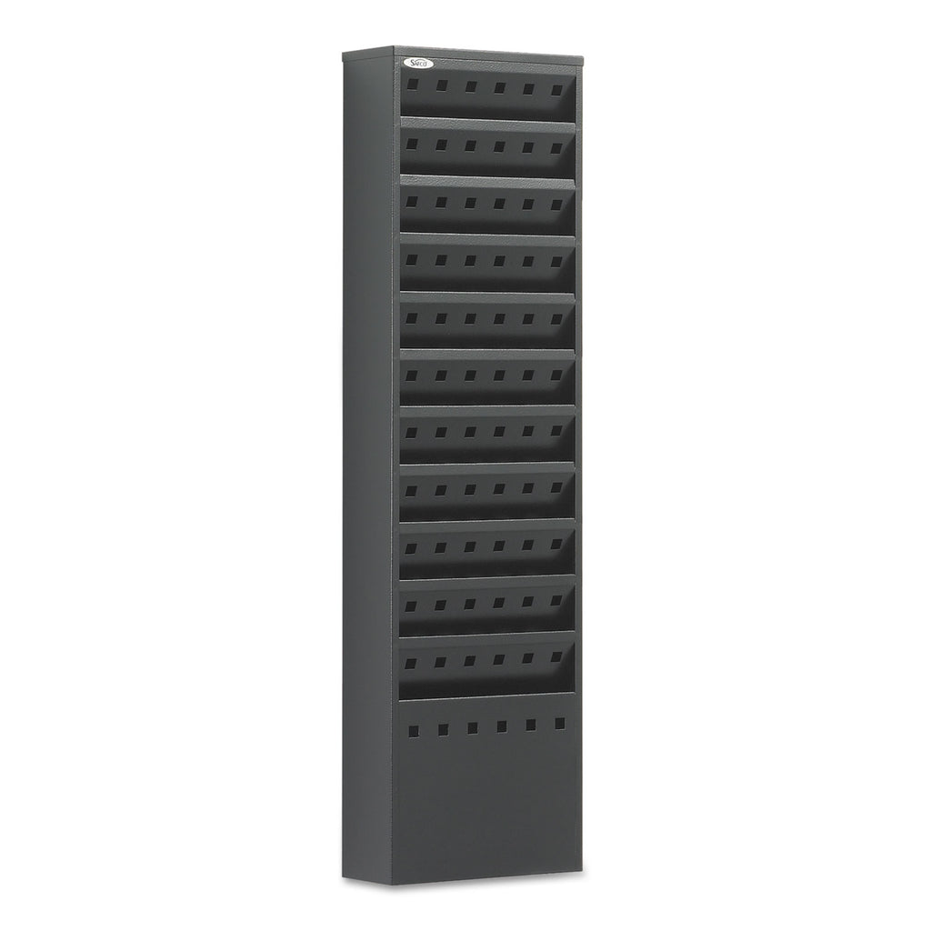 Steel Magazine Rack, 11 Compartments, 10w x 4d x 36.25h, Black - 
