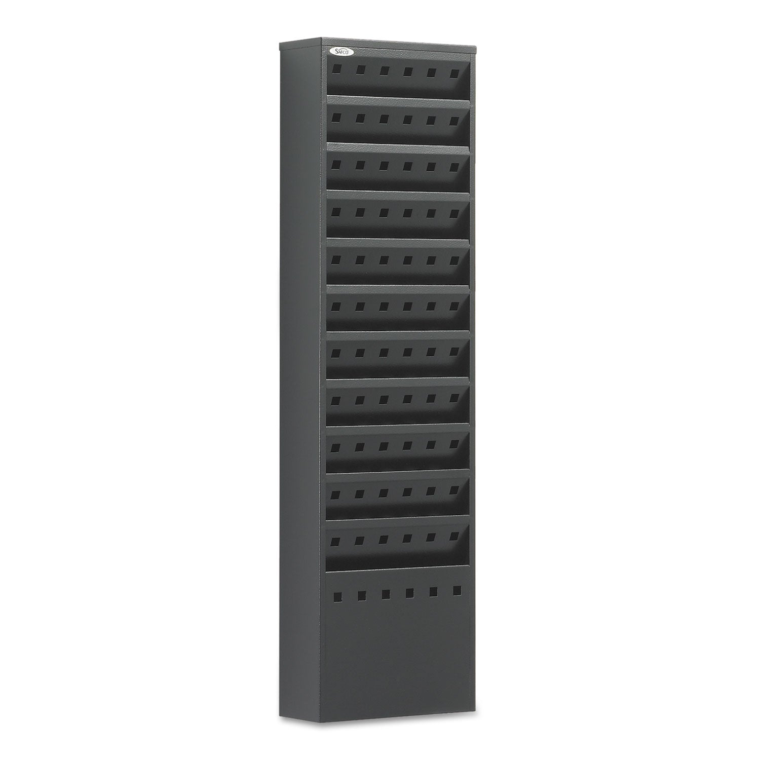 Steel Magazine Rack, 11 Compartments, 10w x 4d x 36.25h, Black - 