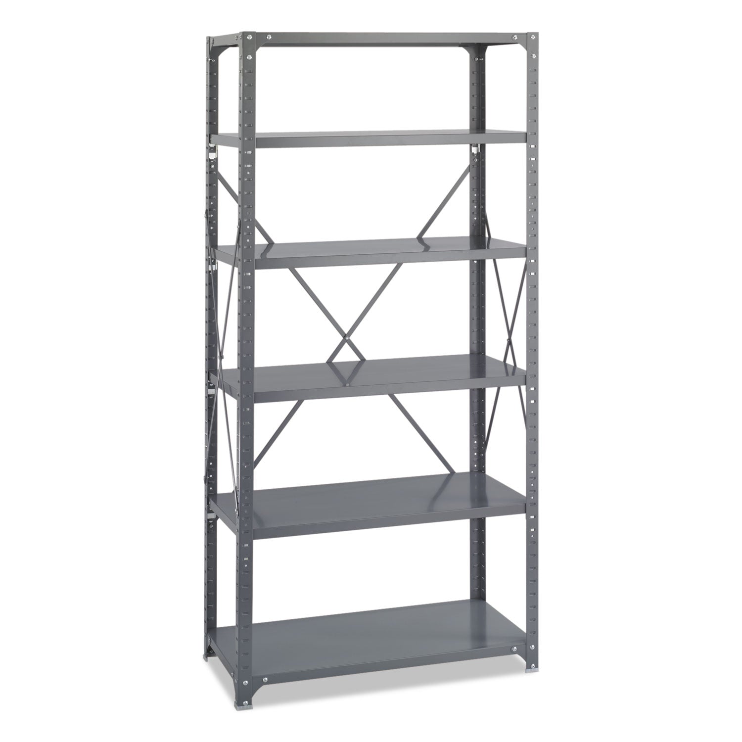 Commercial Steel Shelving Unit, Six-Shelf, 36w x 18d x 75h, Dark Gray - 
