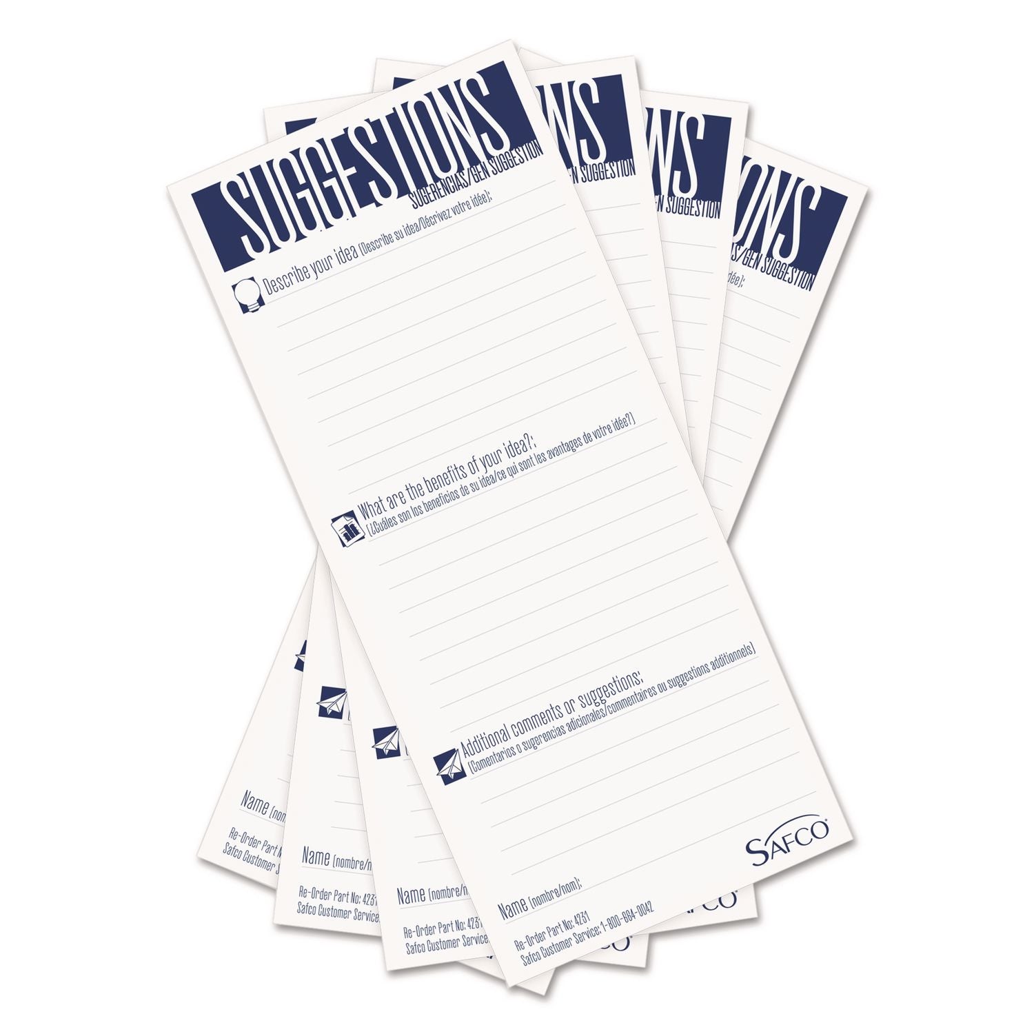 Suggestion Box Cards, 3.5 x 8, White, 25/Pack
