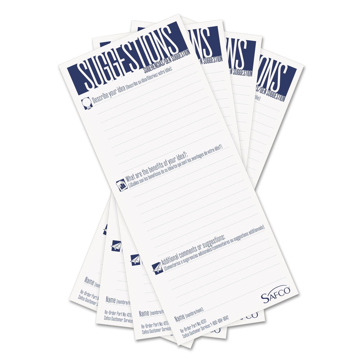 Suggestion Box Cards, 3.5 x 8, White, 25/Pack - 