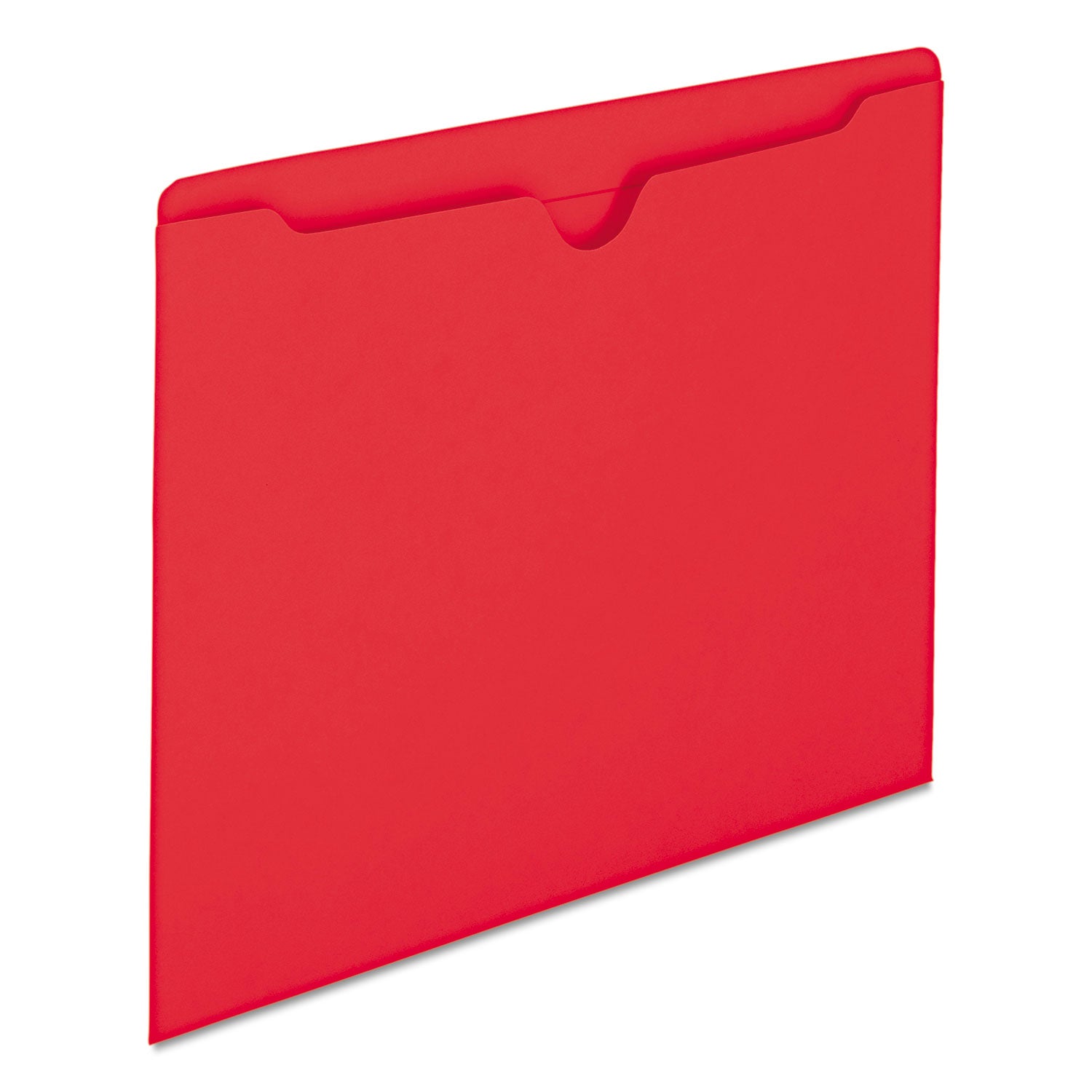 Colored File Jackets with Reinforced Double-Ply Tab, Straight Tab, Letter Size, Red, 100/Box - 