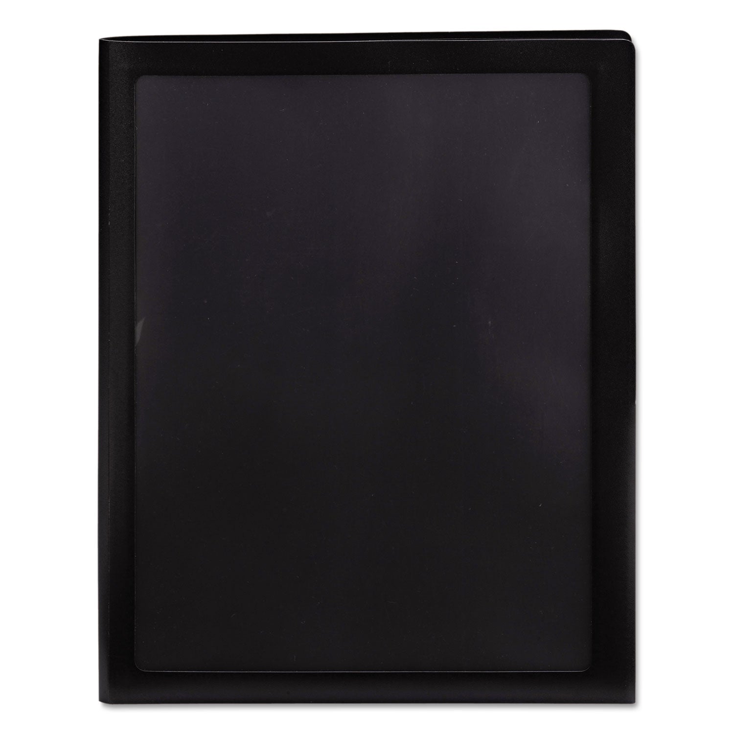 Frame View Poly Two-Pocket Folder, 100-Sheet Capacity, 11 x 8.5, Clear/Black, 5/Pack