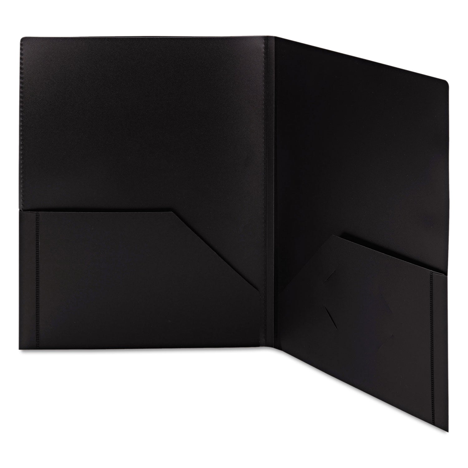 Frame View Poly Two-Pocket Folder, 100-Sheet Capacity, 11 x 8.5, Clear/Black, 5/Pack - 