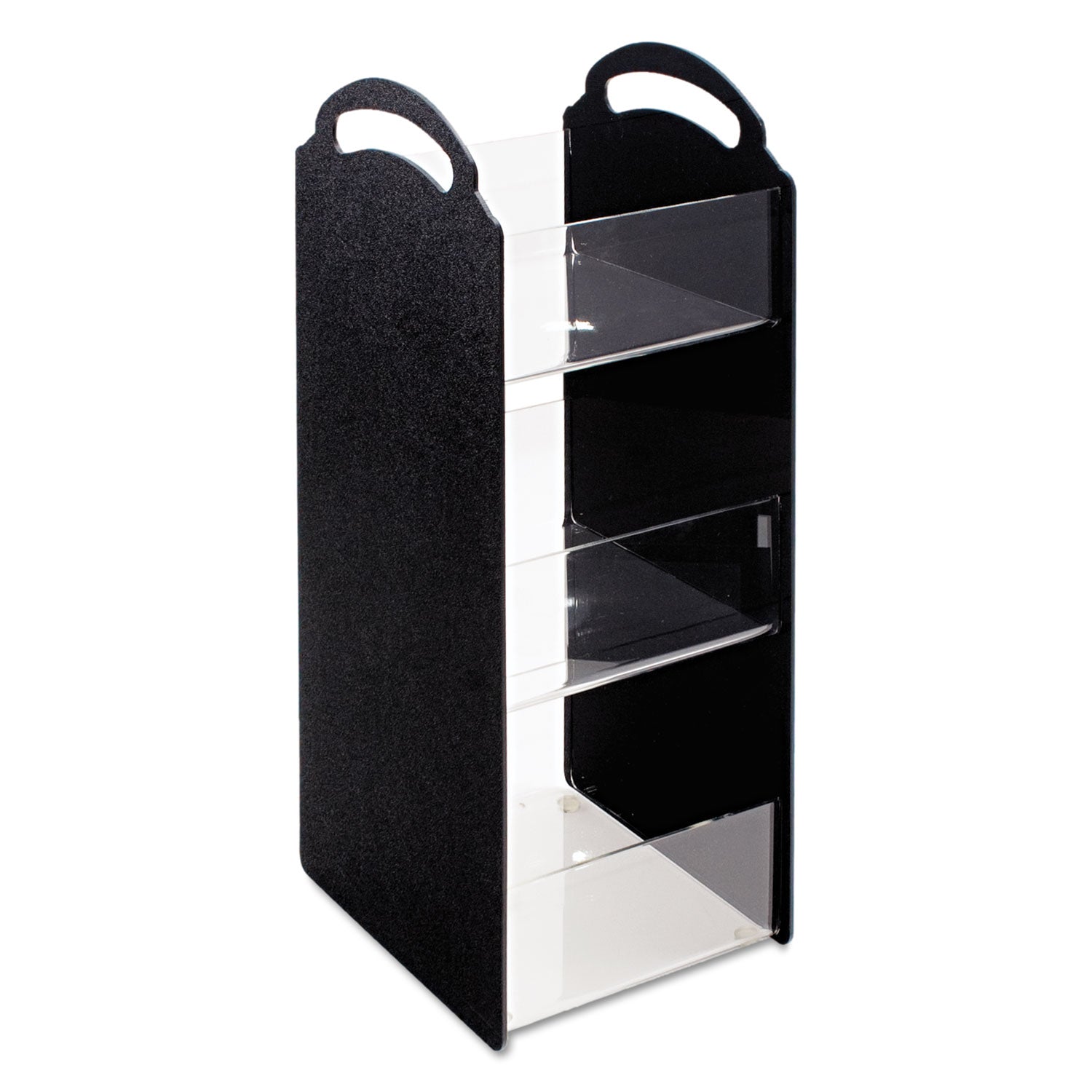 Compact Condiment Organizer, 6 Compartments, 6.13 x 8 x 18, Black - 