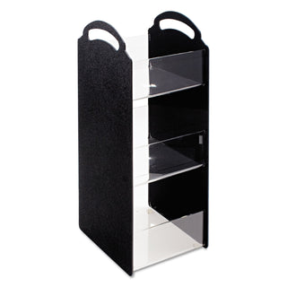 Compact Condiment Organizer, 6 Compartments, 6.13 x 8 x 18, Black - 