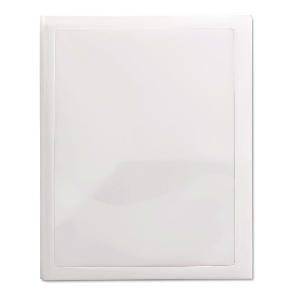 Frame View Poly Two-Pocket Folder, 100-Sheet Capacity, 11 x 8.5, Clear/Oyster, 5/Pack