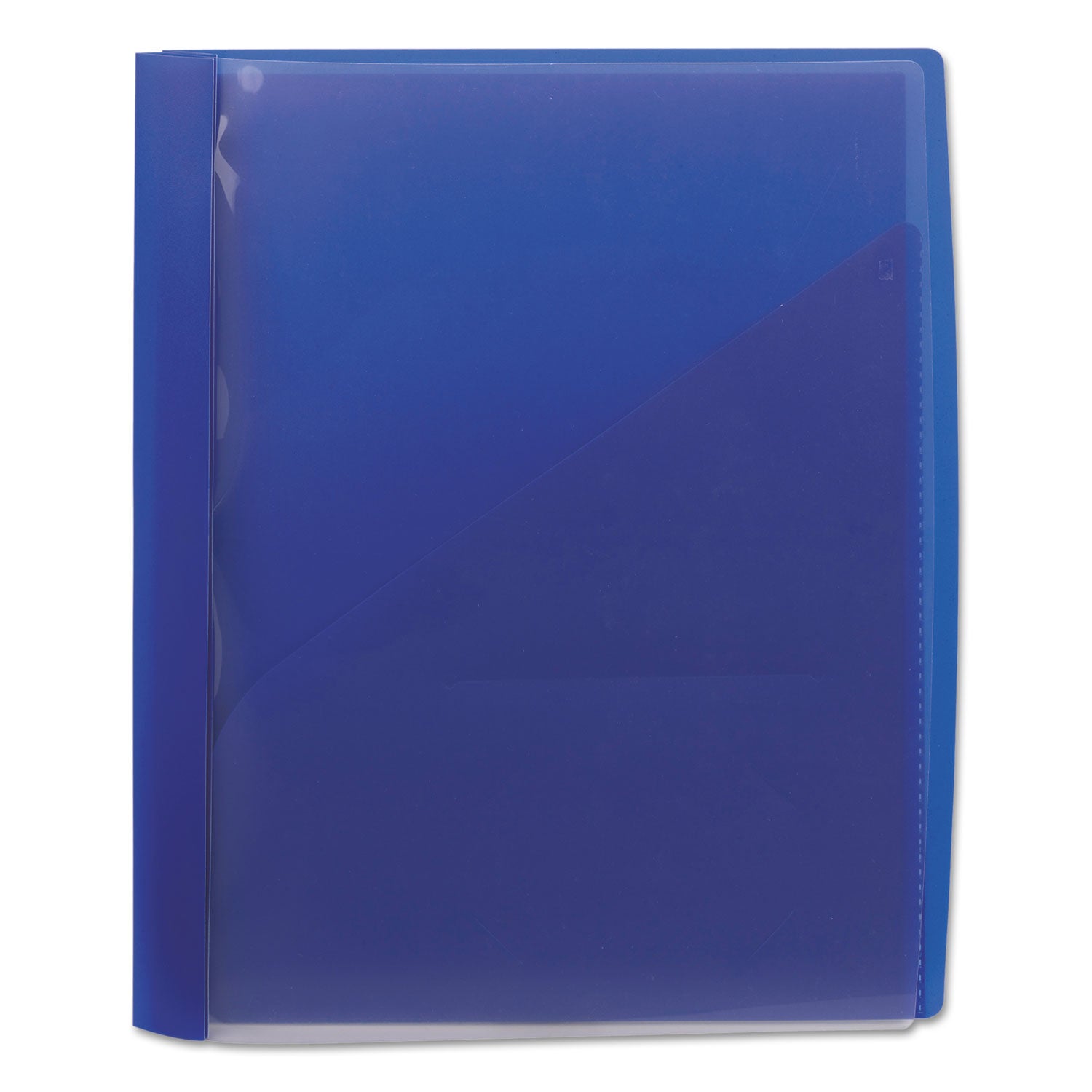 Clear Front Poly Report Cover, Double-Prong Fastener, 0.5" Capacity, 8.5 x 11, Clear/Blue, 5/Pack - 