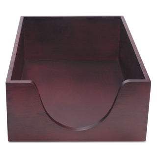 Double-Deep Hardwood Stackable Desk Trays, 1 Section, Letter Size Files, 10.13" x 12.63" x 5", Mahogany - 