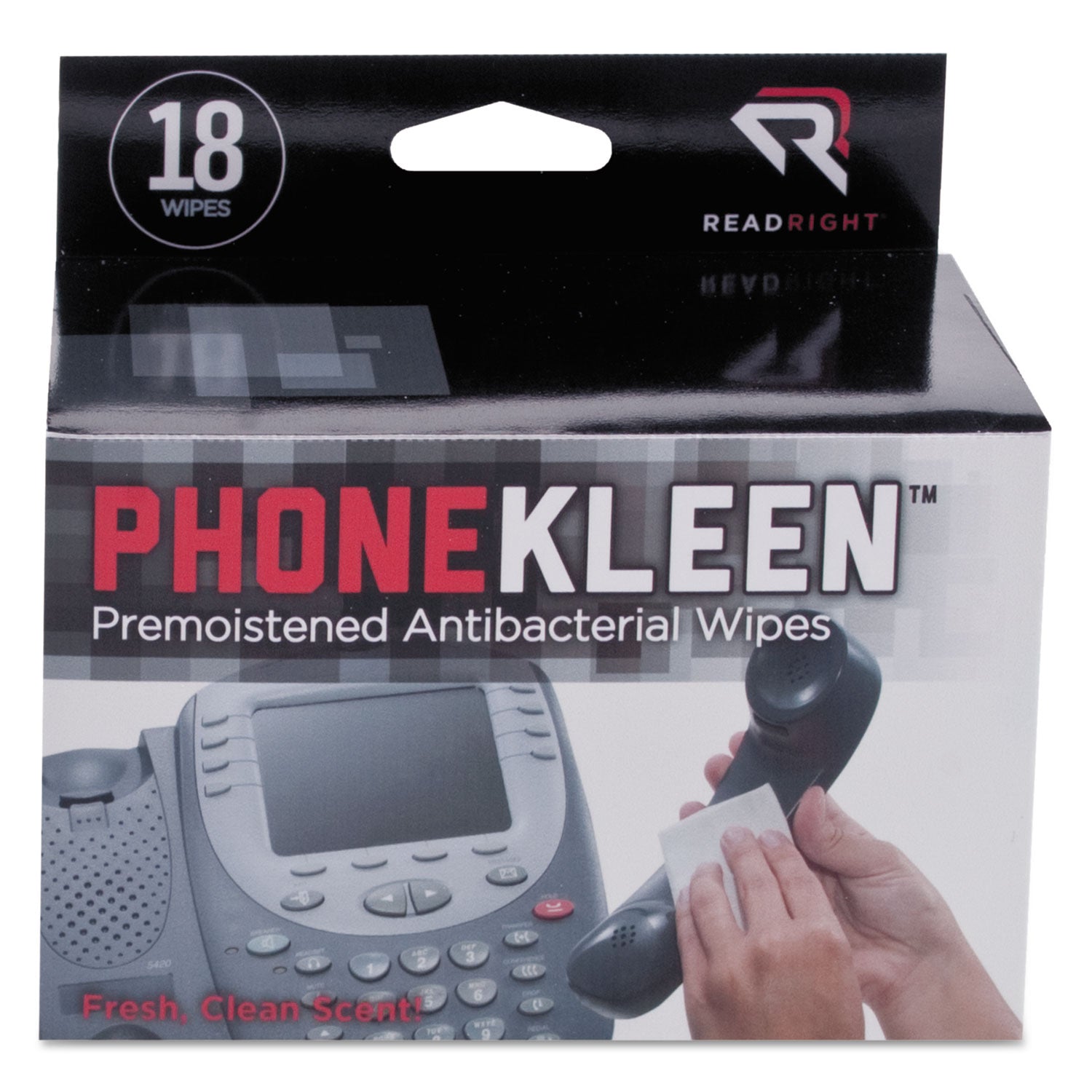 PhoneKleen Wet Wipes, Cloth, 5 x 5, 18/Box - 