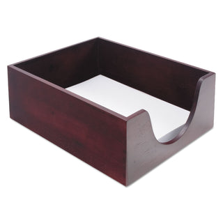 Double-Deep Hardwood Stackable Desk Trays, 1 Section, Letter Size Files, 10.13" x 12.63" x 5", Mahogany - 