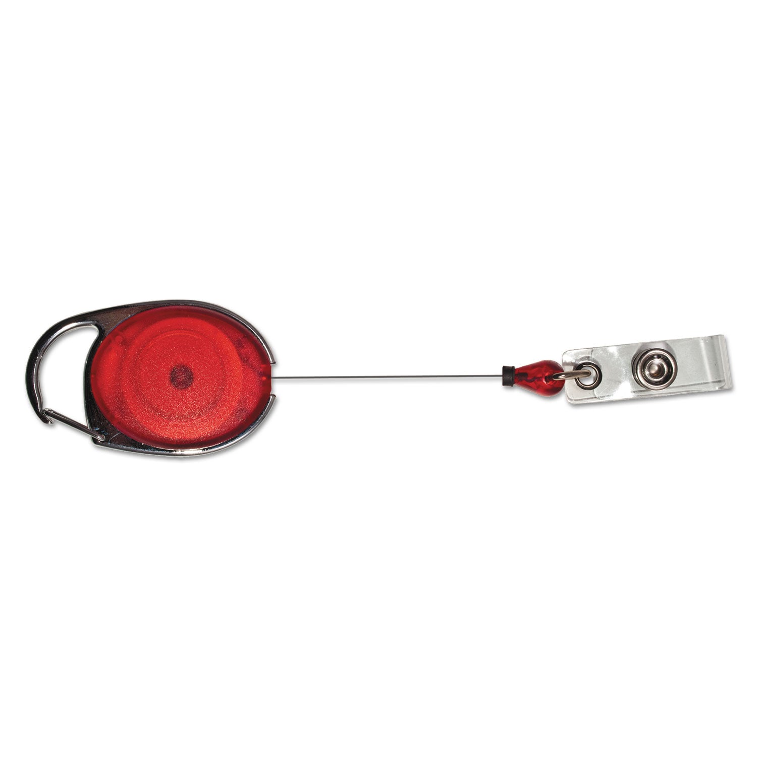 Carabiner-Style Retractable ID Card Reel, 30" Extension, Assorted Colors, 20/Pack - 