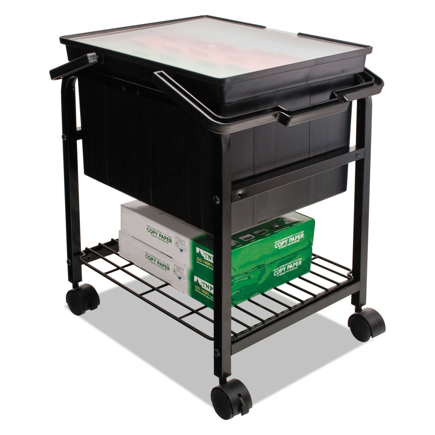 Companion Portable File, Letter/Legal Files, 17" x 14" x 11", Black - 