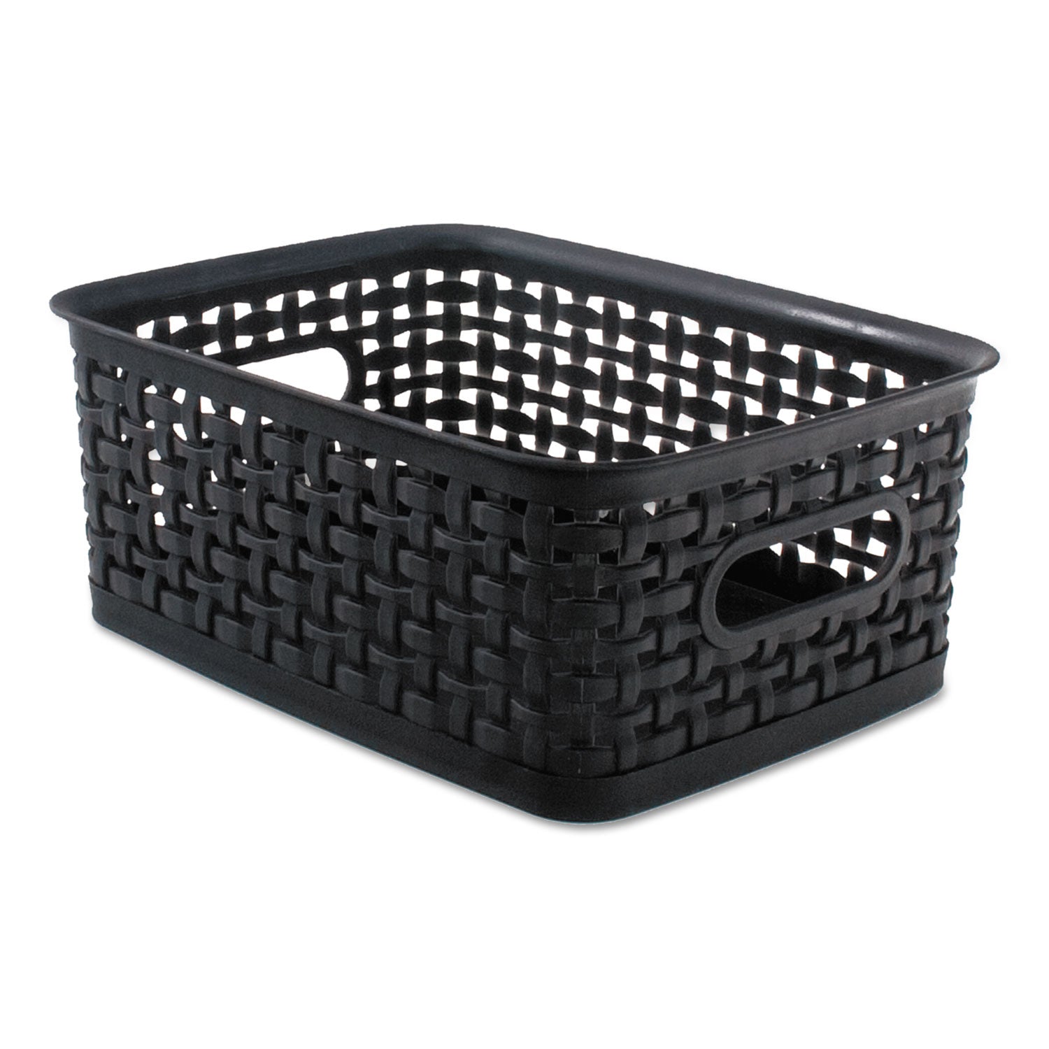 Weave Bins, 9.88 x 7.38 x 4, Black, 3/Pack - 