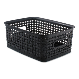 Weave Bins, 9.88 x 7.38 x 4, Black, 3/Pack - 