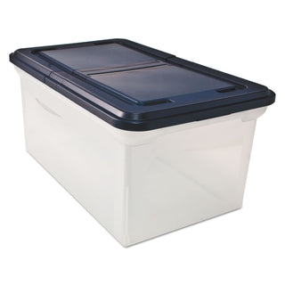 Extra-Capacity 28" File Tote, Letter Files, 23.25" x 14.25" x 10.63", Clear/Navy - 