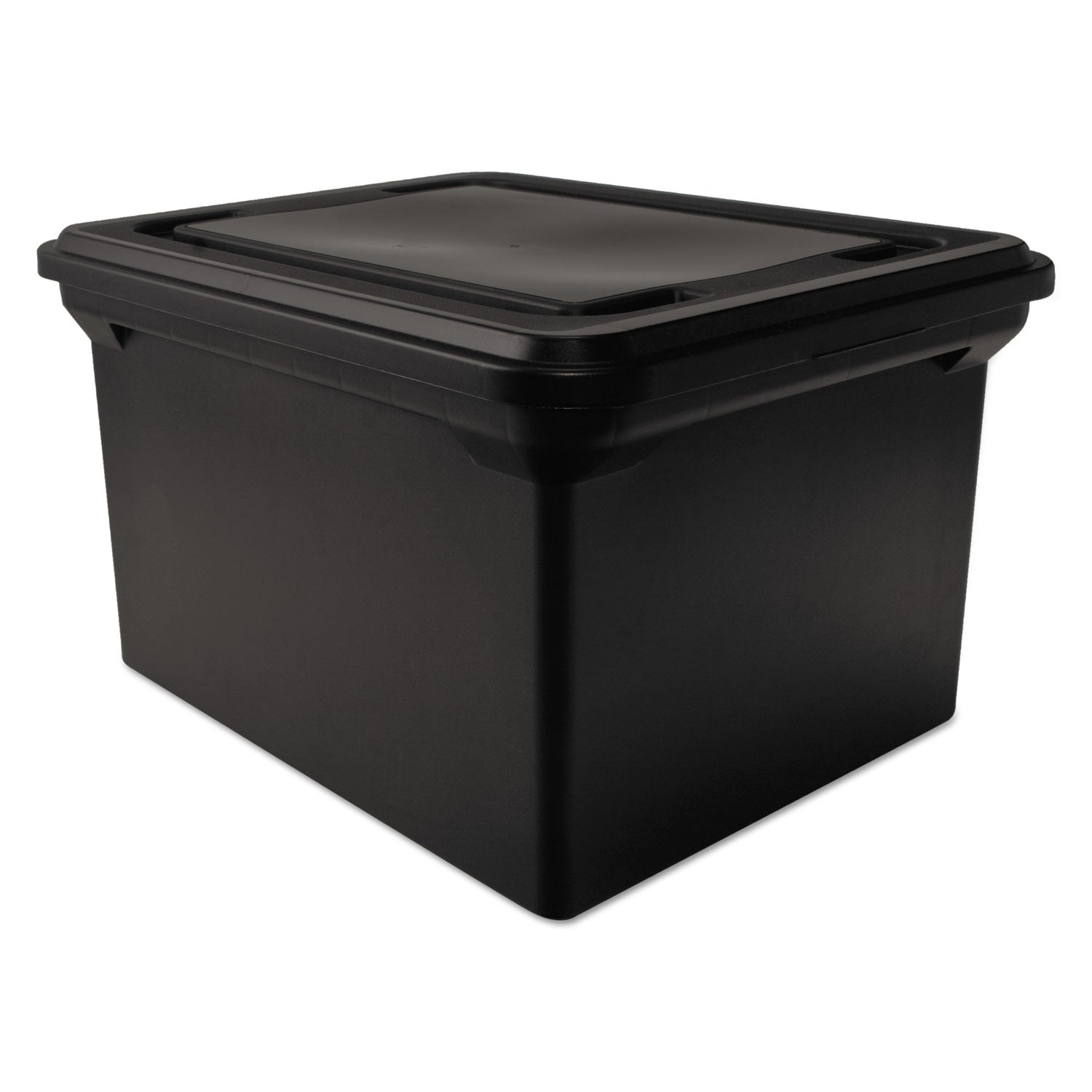 File Tote with Lid, Letter/Legal Files, 14.25" x 18" x 10.88", Black - 