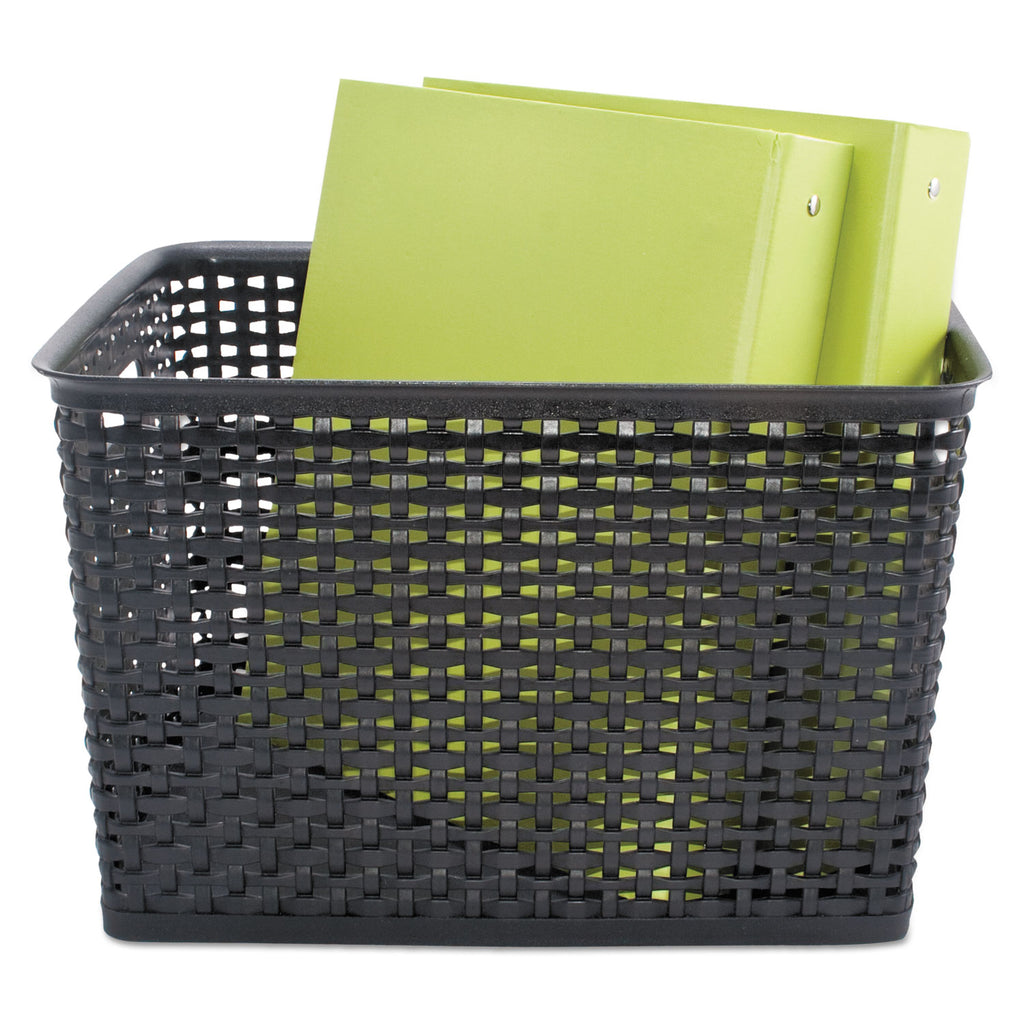 Weave Bins, 13.88 x 10.5 x 8.75, Black, 2/Pack