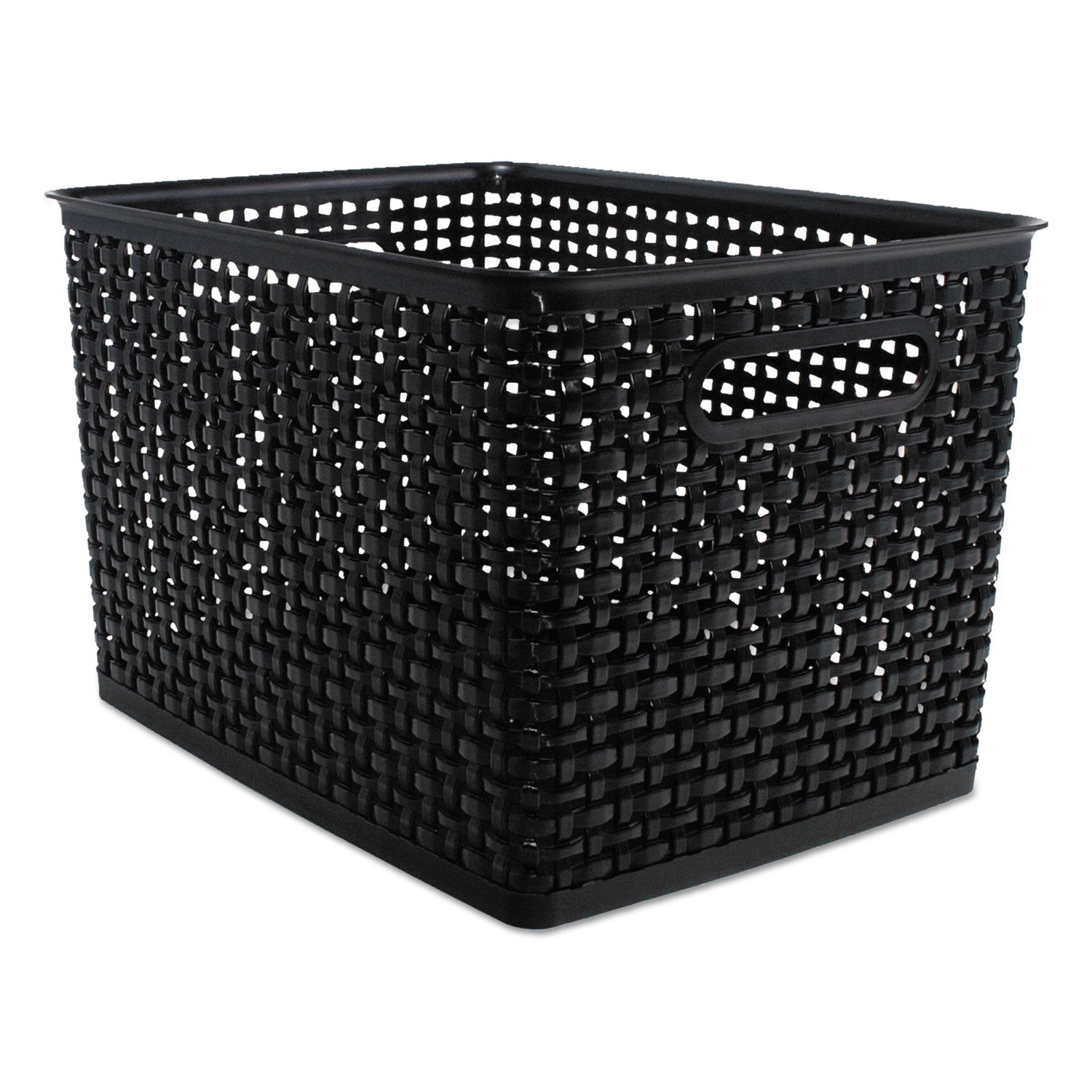 Weave Bins, 13.88 x 10.5 x 8.75, Black, 2/Pack - 