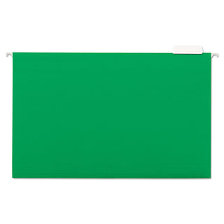 Deluxe Bright Color Hanging File Folders, Legal Size, 1/5-Cut Tabs, Bright Green, 25/Box - 