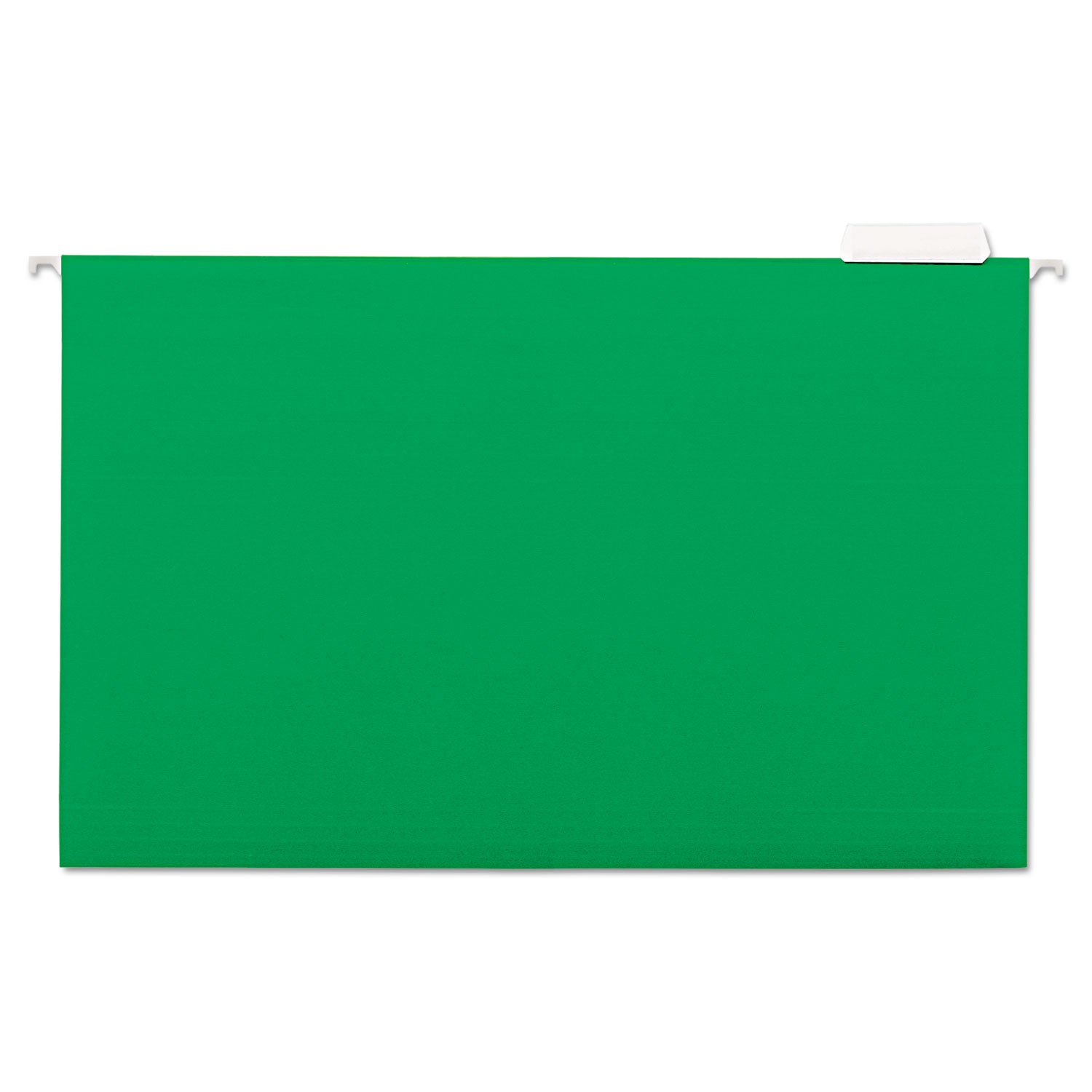 Deluxe Bright Color Hanging File Folders, Legal Size, 1/5-Cut Tabs, Bright Green, 25/Box - 