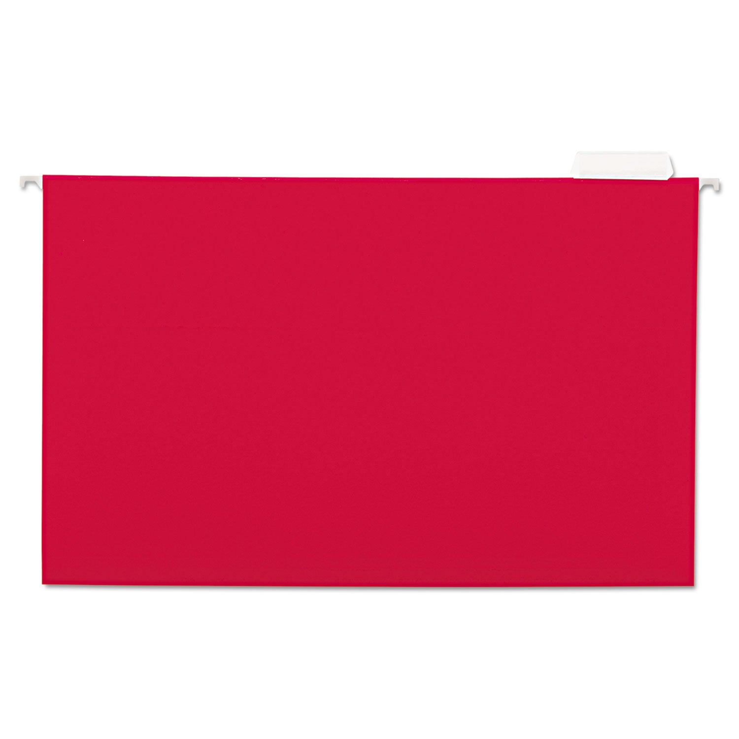 Deluxe Bright Color Hanging File Folders, Legal Size, 1/5-Cut Tabs, Red, 25/Box - 