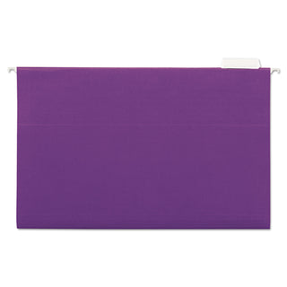 Deluxe Bright Color Hanging File Folders, Legal Size, 1/5-Cut Tabs, Violet, 25/Box - 