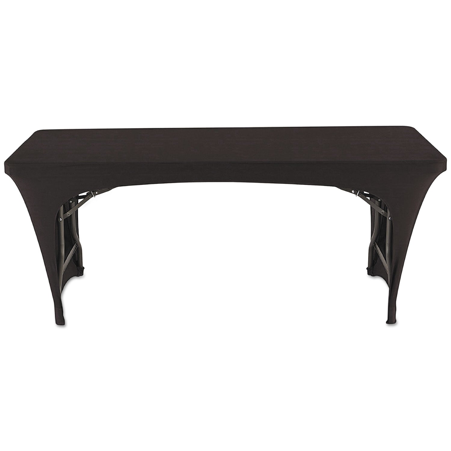 iGear Fabric Table Cover, Open Design, Polyester/Spandex, 30" x 72", Black - 