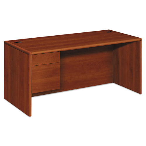 10700 Series "L" Workstation Desk with Three-Quarter Height Pedestal on Left, 66" x 30" x 29.5", Cognac - 