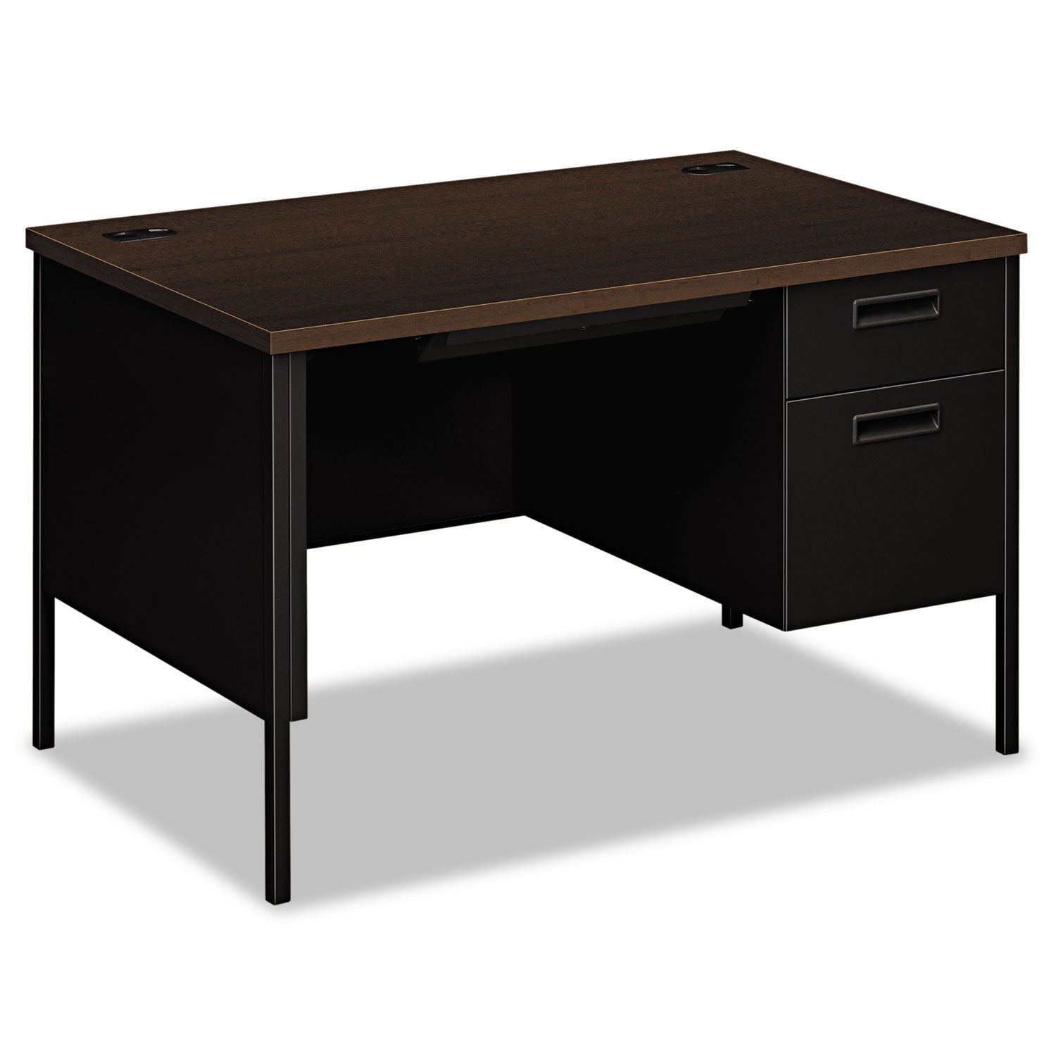 Metro Classic Series Right Pedestal Desk, 48" x 30" x 29.5", Mocha/Black - 