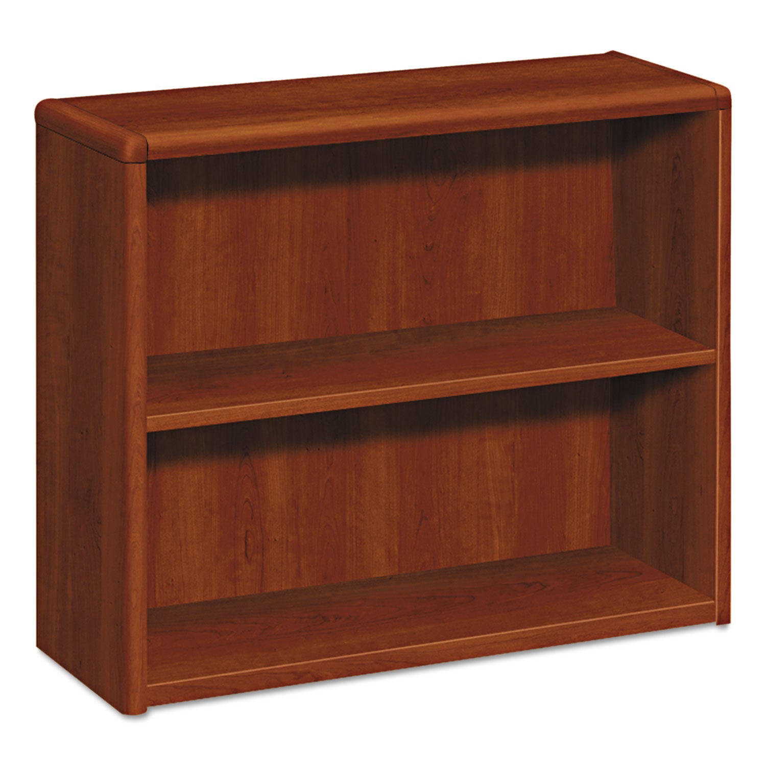 10700 Series Wood Bookcase, Two-Shelf, 36w x 13.13d x 29.63h, Cognac - 
