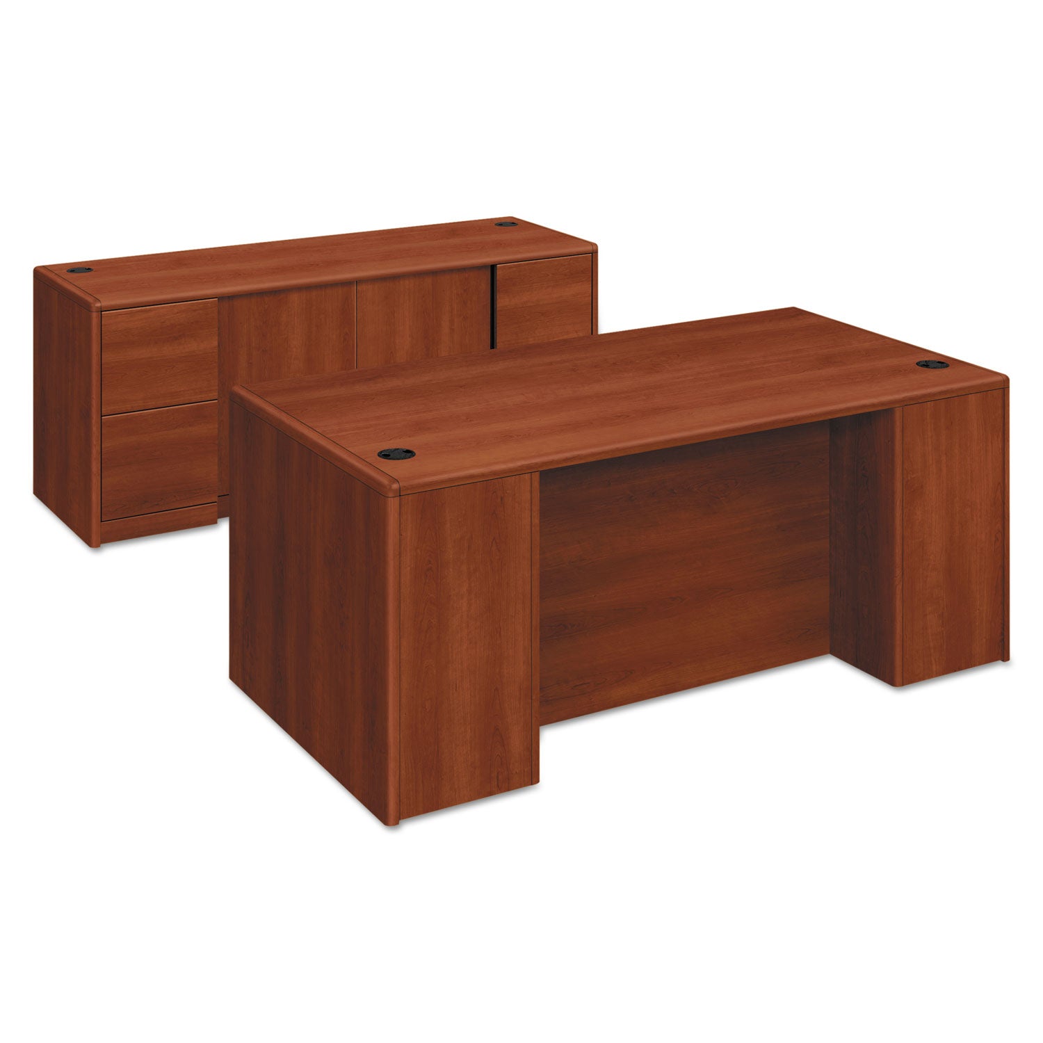10700 Series Double Pedestal Desk with Full-Height Pedestals, 72" x 36" x 29.5", Cognac - 