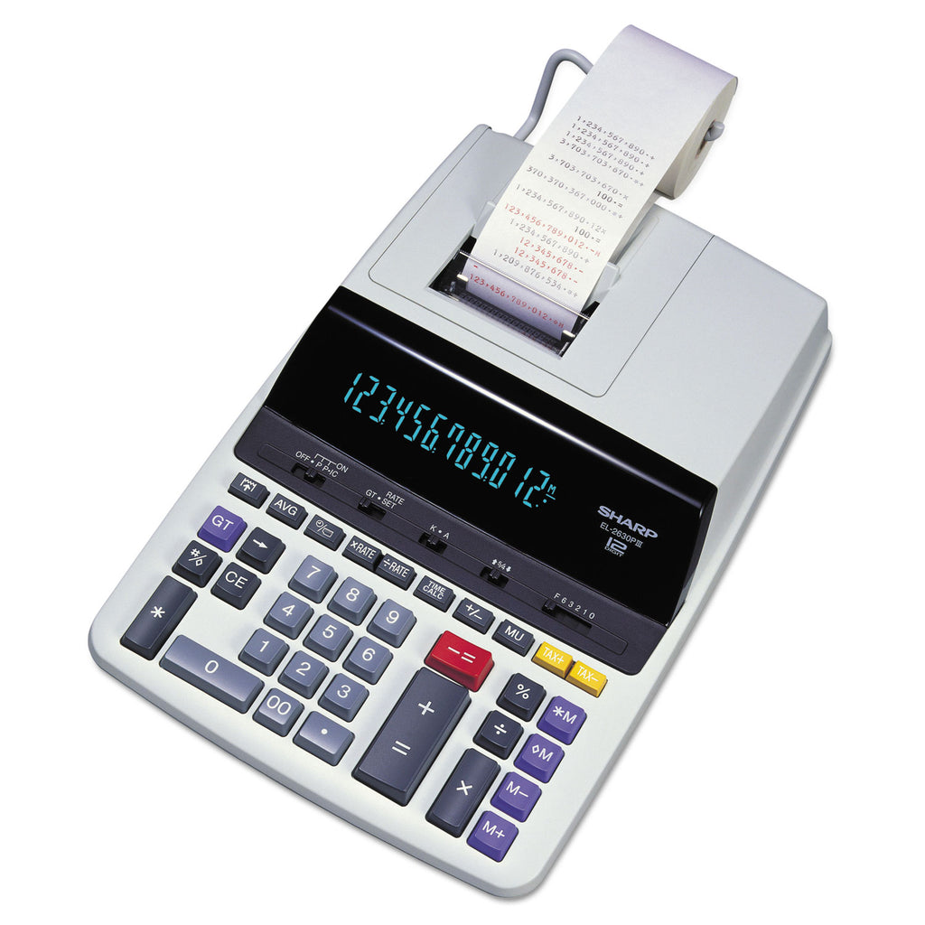 EL2630PIII Two-Color Printing Calculator, Black/Red Print, 4.8 Lines/Sec - 