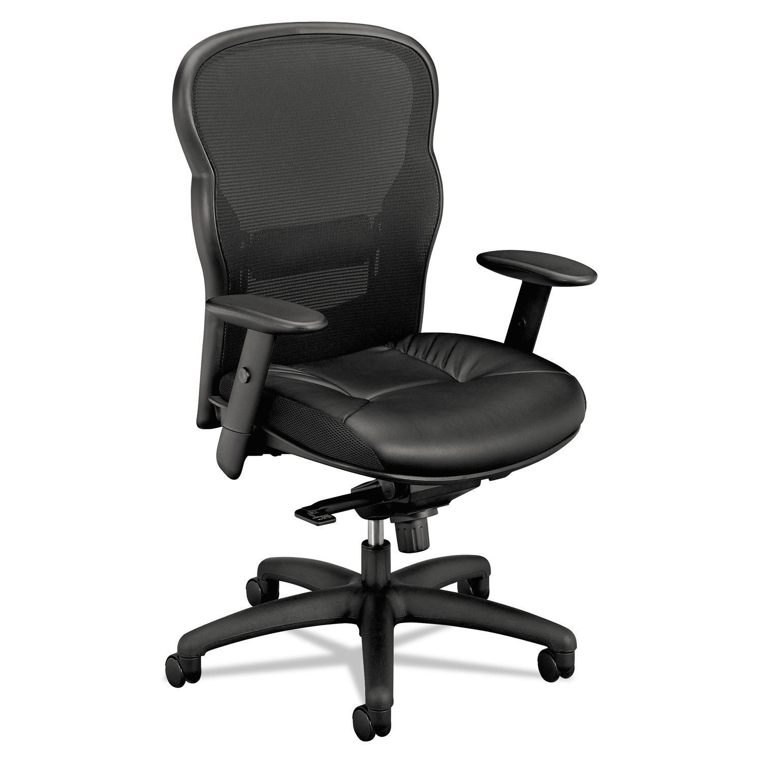 Wave Mesh High-Back Task Chair, Supports Up to 250 lb, 19.25" to 22" Seat Height, Black - 