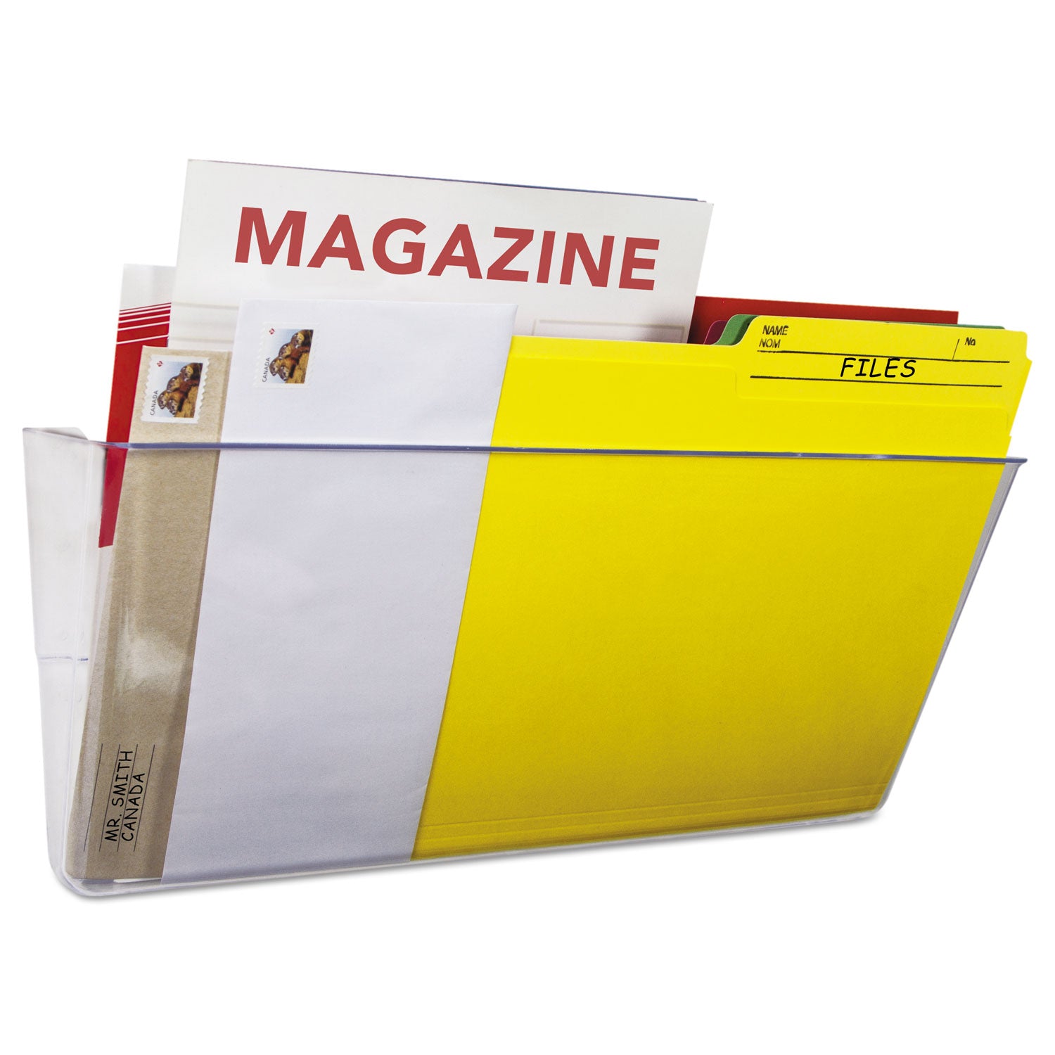 Wall File, Legal Size, 16" x 4" x 7", Clear - 