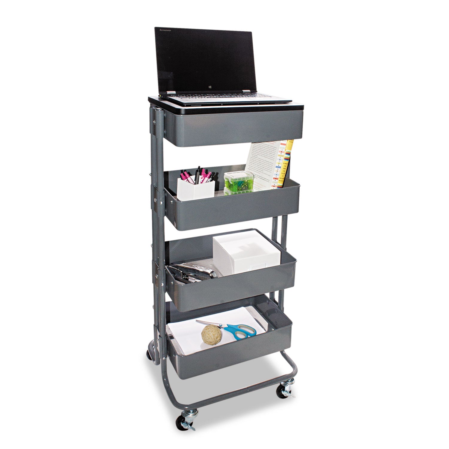adjustable-multi-use-storage-cart-and-stand-up-workstation-1525-x-11-x-185-to-39-gray_vrtvf51025 - 1