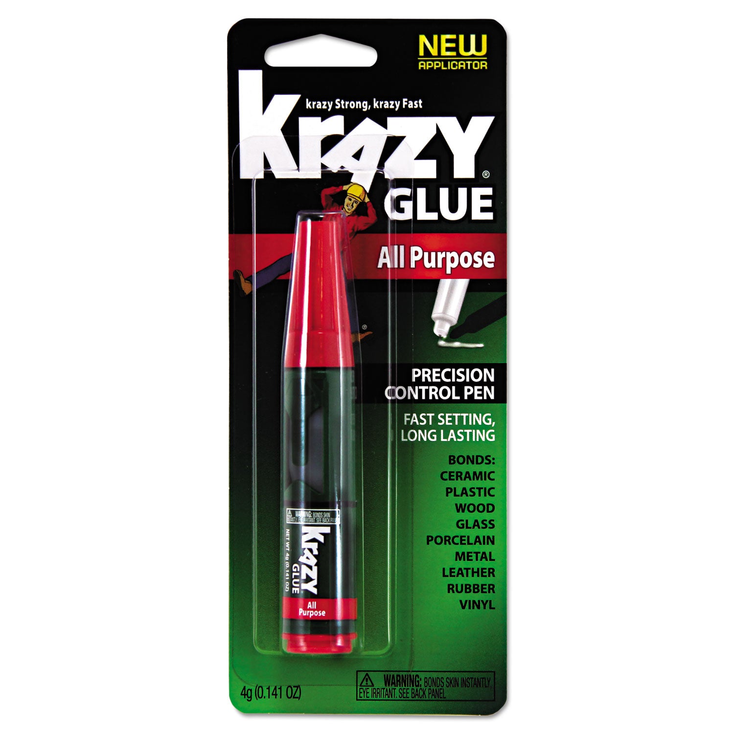 All Purpose Krazy Glue, 0.14 oz, Dries Clear - 