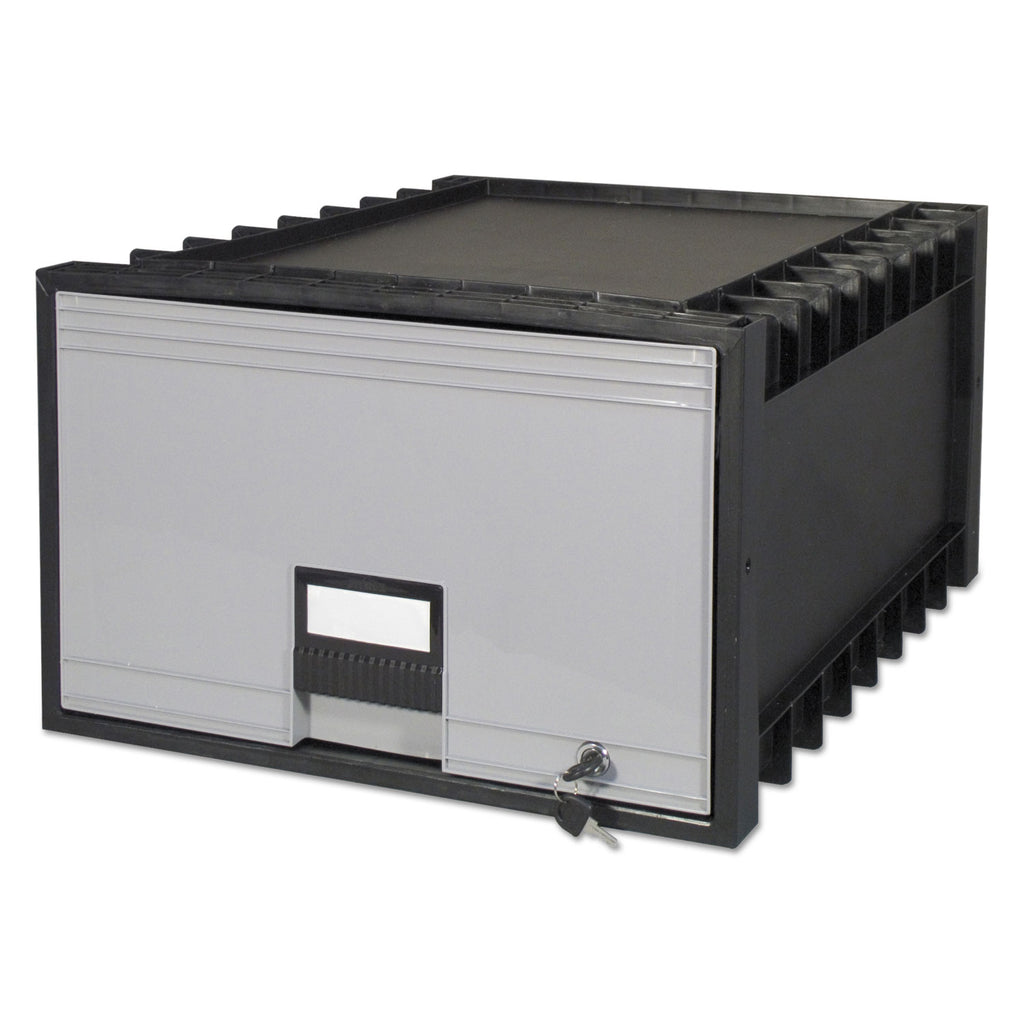Archive Storage Drawers with Key Lock, Legal Files, 18.25" x 24" x 11.5", Black/Gray - 